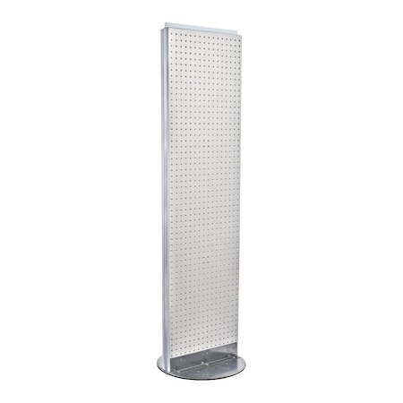 Azar Displays 2-Sided Pegboard Floor Revolving Display Panel Size:16"W x 60"H 700250-WHT